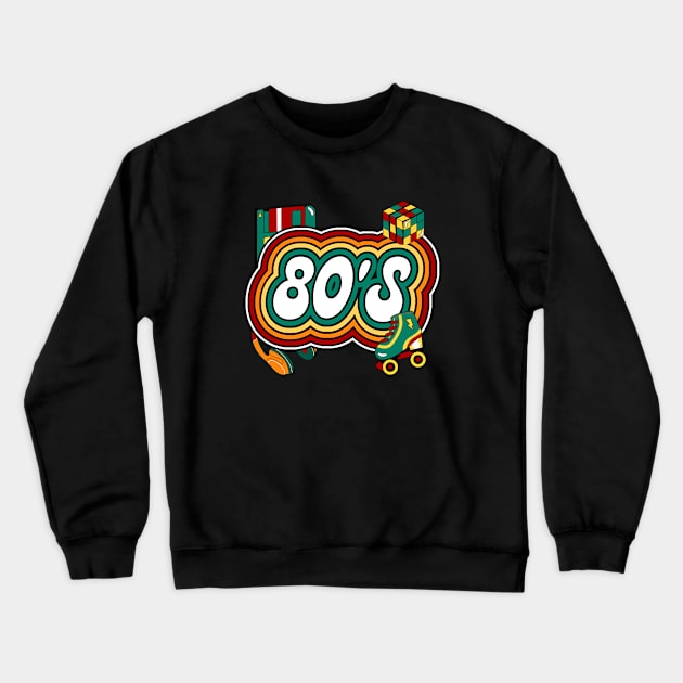 Born In The 80'S-Retro Birthday Gift Crewneck Sweatshirt by Indieteesandmerch